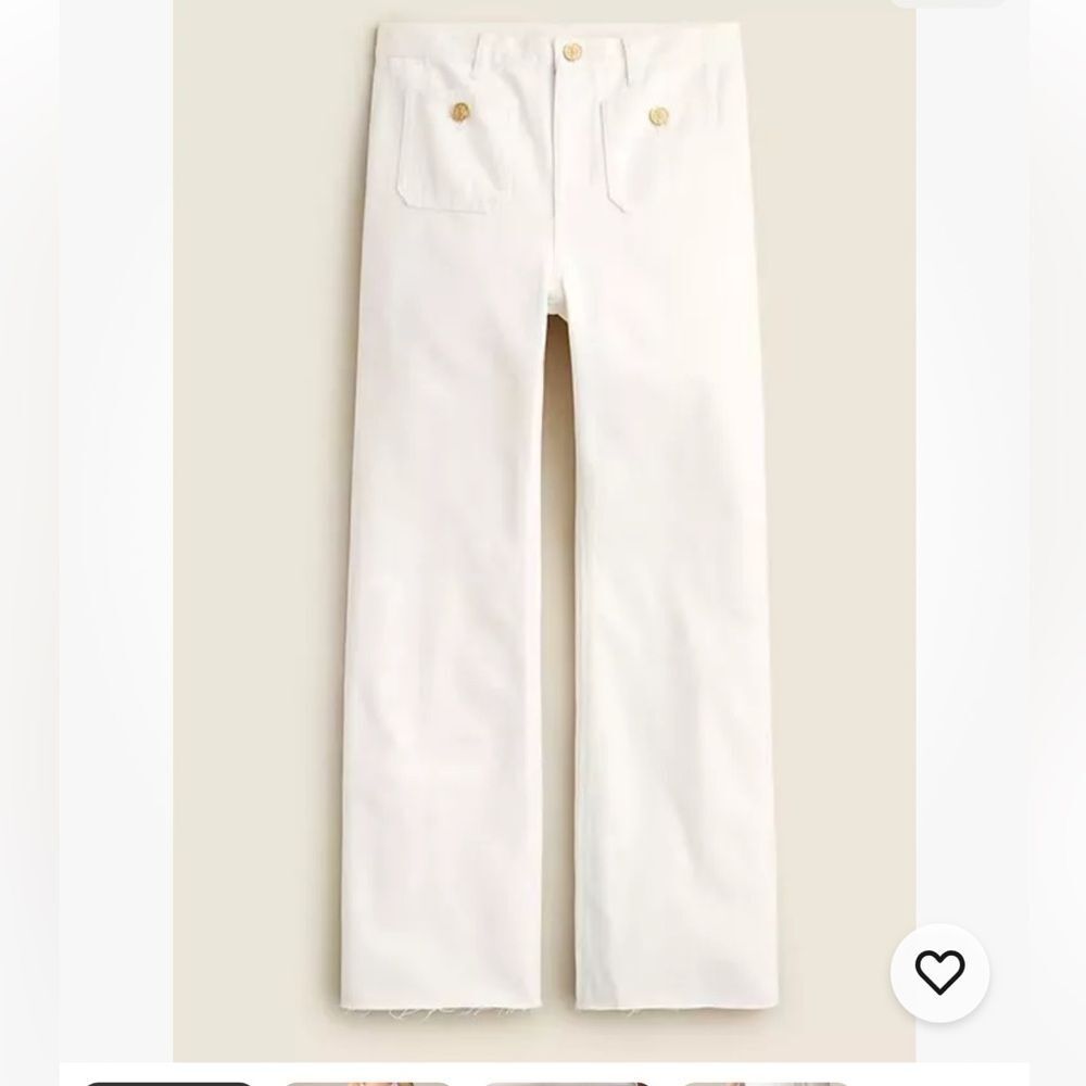 J. Crew Sailor mid-rise relaxed demi-boot jean in white